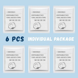 Toallas de baño desechables, 6 piezas, toalla de baño grande de viaje de 55 x 28 pulgadas, toalla comprimida esencial de viaje - toallitas desechables portátiles para playa, ducha, senderismo