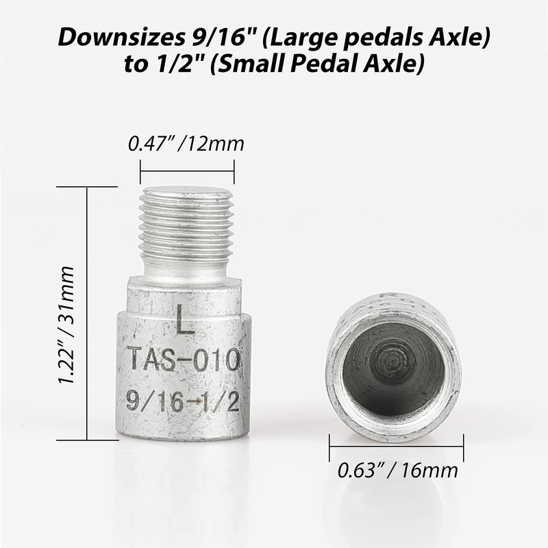 Hikenture Bike Pedal Adapter 9/16 to 1/2 (Pair)