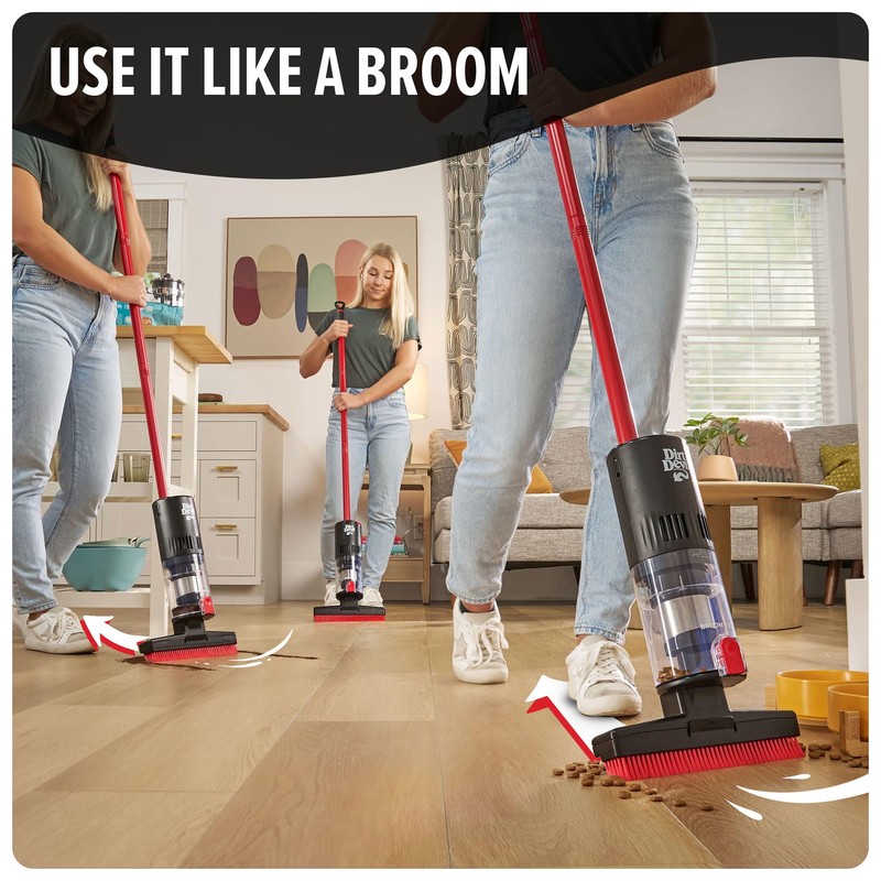 Dirt Devil Broom Vac Cordless Hard Floor Cleaner, Lightweight, Bagless,