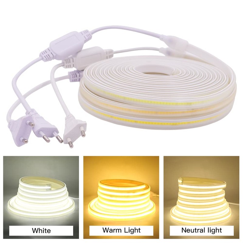 KISUFU 220 V COB LED Strip 5 m, 360 LEDs/m
