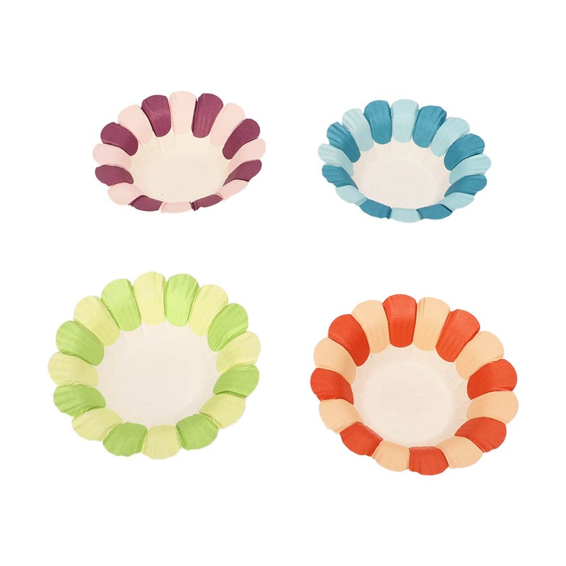 Qcwwy DIY Petal Paper Bowls, Cute Flower Cups, Stackable, 50pcs,