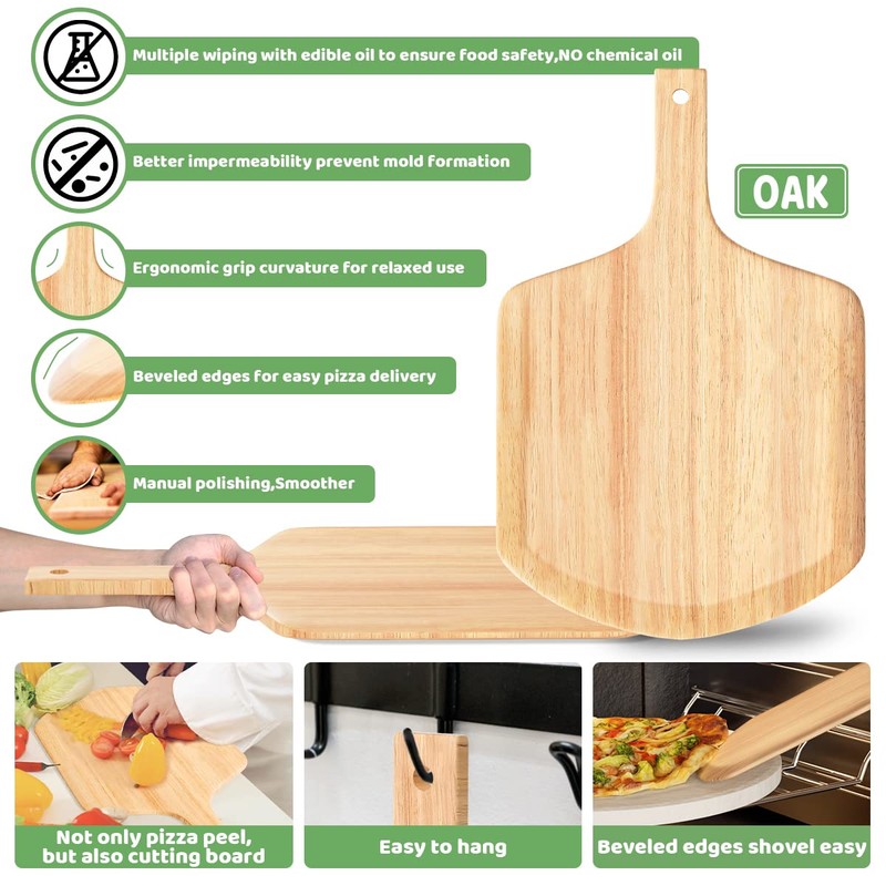 5 PCS Large Pizza Stone Set,Heavy Duty 16" Pizza Stone