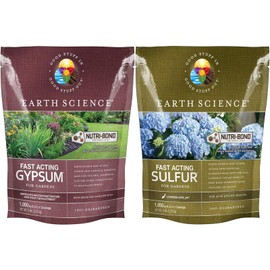 Earth Science Earth Science Fast Acting Gypsum & Sulfur Bundle - Soil Conditioner & pH Adjuster, Boosts Root Growth & Color, Improves Nutrient Absorption, Safe for Kids & Pets, 5 lb Bags Each, Long Lasting Results