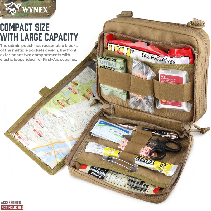 WYNEX Tactical Large Admin Pouch in Double Layer Design, Molle
