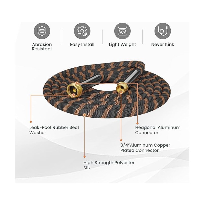 Giraffe Tools Garden Hose 75FT Lightweight Flexible Water Hoses Burst