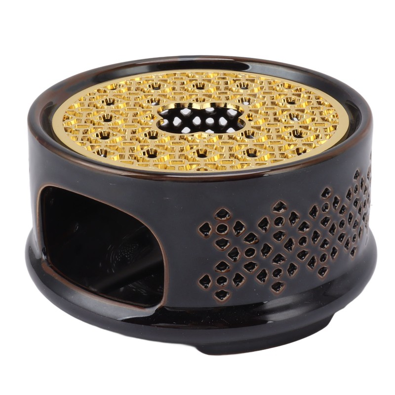 Teapot Warmer Tea Coffee Warmer Base Ceramic Heater with Spoon