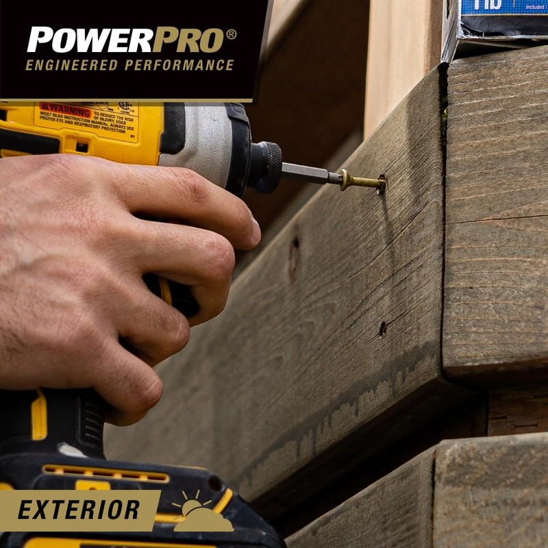 Power Pro Premium Exterior Wood Screws, #8 x 1-1/4"Inch All-Purpose
