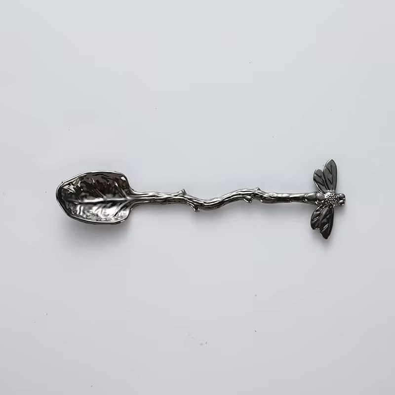 1Pc Copper Retro Dragonfly Spoon,Coffee Spoon,Tea Spoon,Stainless Steel Tableware Creative