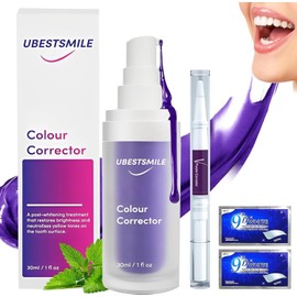 Uirheurd 1pcs Purple Teeth Whitening Toothpaste Zahnpasta Weisse Zähn Zähne Weiße Zähne Lila Zahnpasta Weisse Zähne Purple Toothpaste Glowing Smile Aufhellen Zahnaufhellung Zahnpasta