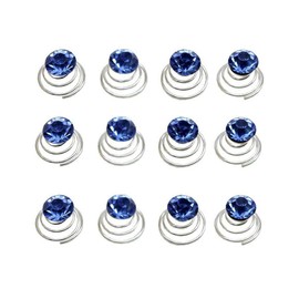 24 Pcs Gorgeous Rhinestones Hair Spirals Clips Shiny Metal Spiral Updo Prom Hair Pins Swirl Hair Twists Coils Wedding Hair Clips (Blue)