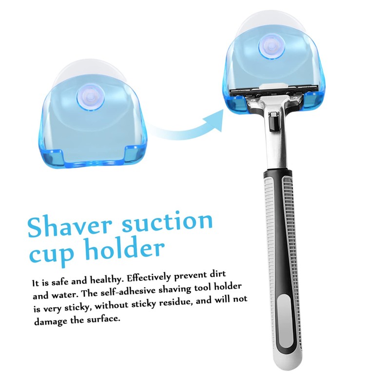 Baluue 6pcs Suction Cup Razor Holder Bathroom Hooks Shower Hooks