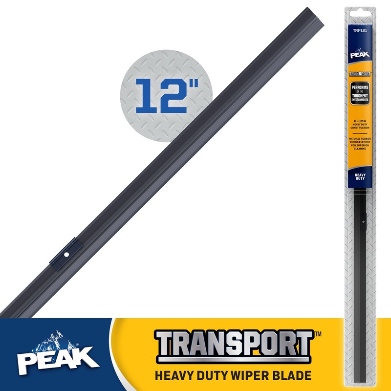 PEAK Transport 12” Heavy Duty Flat Windshield Wiper Blade, Durable
