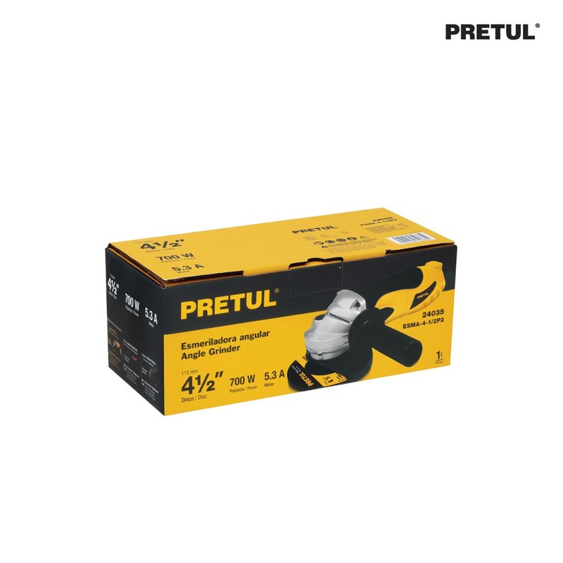 Truper 24035 / ESMA-4-1/2P2-4 1/2" 630 W Angle Grinder, Pretul