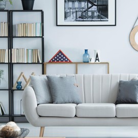 Juvale Large Flag Box Display Case for Burial Flag, Veterans, Triangle Holder for a Folded 5' x 9.5' Military Flag with Wall Mount and Glass Front (Cherry Wood Finish, 24.7 x 12.4 x 3.5 in)