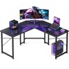 Casaottima L Shaped Gaming Desk, Corner Desk Gaming Table for