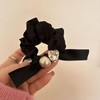 Generic 2 PCS Black Bow Hair Ties Bands Satin Hair