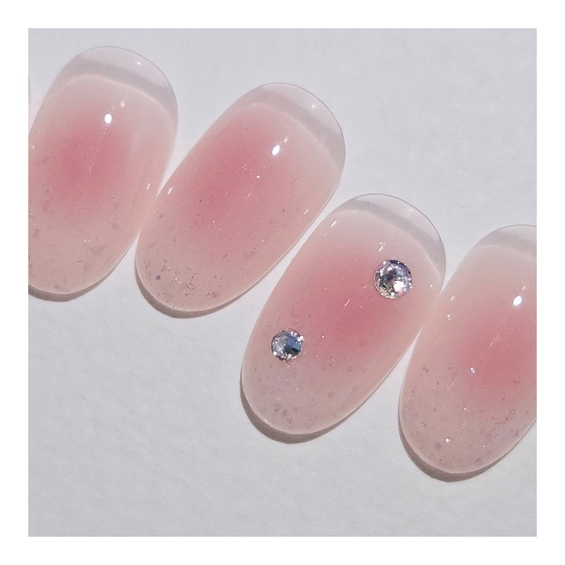Rosy Melting Handmade Nail Tip Glitter Gra Cheek Nail -