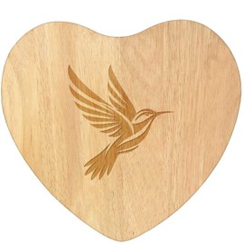 'Graceful Hummingbird' Wooden Heart Shaped Chopping/Cutting Board (WB00077874)