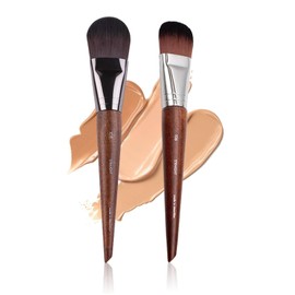 SURALIN 2er-Pack Foundation-Pinsel, flüssige Make-up-Pinsel, weicher Foundation-Pinsel, Foundation-Konturpinsel, hochwertiger Holzgriff