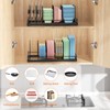 Food Container Lid Organizer for Cabinet, 6 Adjustable Dividers Metal
