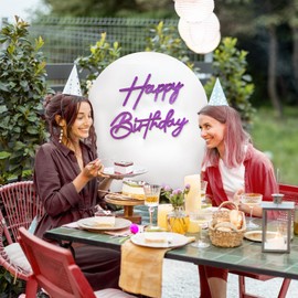 Letrero de feliz cumpleaños morado para telón de fondo, letras de feliz, color morado con purpurina, para decoración de cumpleaños, fiesta de cumpleaños, baby shower