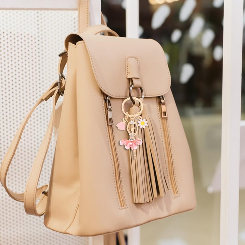 LIFKOME Keychain, Stylish, 2-piece Set, Cute, High School Student, Dancing