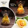 Aastin Preserved Real Rose in Glass Angel Figurine with LED