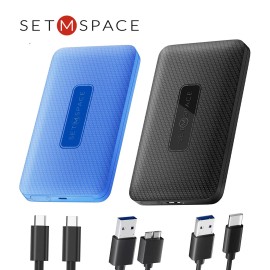 SETMSPACE 2.5" Hard Drive Enclosure Case USB 3.0 to SATA III External HDD SSD - USB B to USB A - Blue