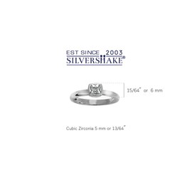Silvershake Cushion Cut Birthstone Gemstones 925 Sterling Silver Stackable Solitaire Ring, 7, Sterling Silver Rhodium (White Gold Plated), white cubic zirconia