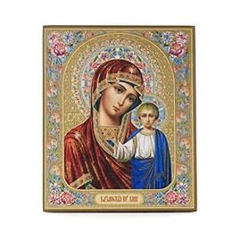 NKlaus Mother of God of Kazan Wooden Icon 10 x 12 cm Christian Orthodox 11375