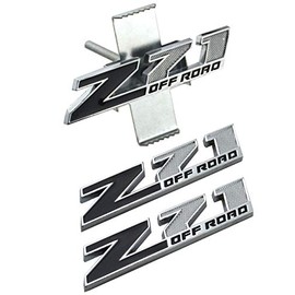 Aimoll 3pcs Grille Z71 Off Road Emblems Plus Decal Stickers Replacement for GM Silverado Sierra Tahoe (Black)