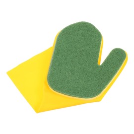 Gatuida Reusable Household Cleaning Gloves Yellow and Green Latex Dishwashing Gloves for Kitchen Cleaning and Washing Dishes