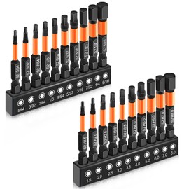 Xeiophoy 20PCS Premium Hex Bit Set, Impact Hex Head Allen Wrench Drill Bit Set (Metric&SAE), 1/4” Hex-Shank S2 Alloy Steel Key Drill Bit Set with Magnetism, CNC Machined Tips, 2" Long with Storage Box