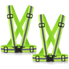 Y Yakunitatsu Safety Vest, Reflective Vest, Fluorescent Belt, High Visibility, For Jogging, Bicycle, Motorcycle, Traffic Security, Nighttime, Work Clothes, Guidance, Guardman, Adjustable, Lightweight, Highly Elastic, For Construction Sites, Unisex