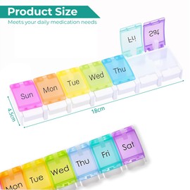 Trimming Shop Weekly 7-Day Travel Pill Box Organiser for Medication, Vitamins, Supplements, and Cod Liver Oil – Portable Storage Dispenser Case for Home or Travel
