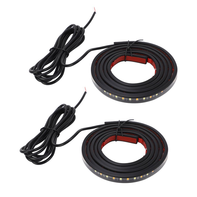 2pcs Running Board LED Lights 800LM White Amber 12V to