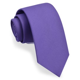 Gusleson Mens Light Purple Tie for Wedding Solid Color TR Cotton Material Tie for Business (UK1032-09)