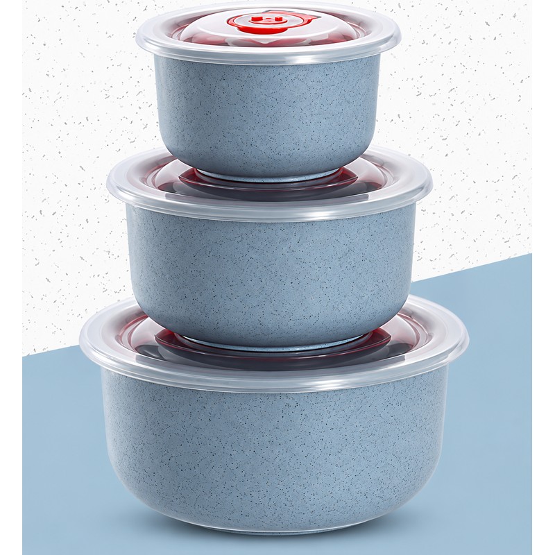 3-Piece Wheat Straw Food Storage Bowl Set for Meal Prep