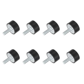 QUARKZMAN M8 Threaded Rubber Bushings, Vibration Insulators, Cylindrical Shock Absorber with Pins 30 x 15 mm, Pack of 8