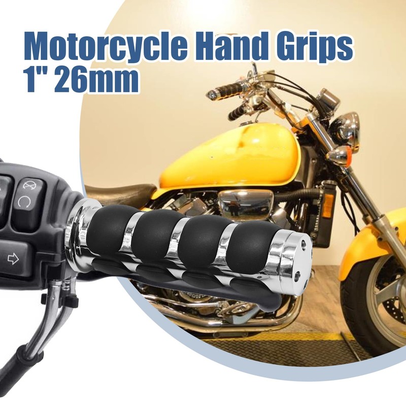 CADUFUELLY Pair of Motorcycle Hand Grips, 1" Universal Non-Slip Handlebar