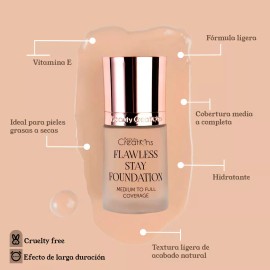 Beauty Creations Flawless Stay Base Maquillaje Liquido Beauty Creations Tono FS 10.0