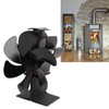 6 Blade Stove Eco Fan Black High Temperature Resistant Self