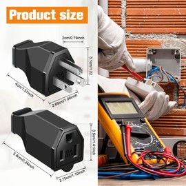 30 Pcs Extension Cord Replacement Ends Male and Female 125v 15a 2 Pole 3 Wire Electrical Replacement Plug & Connector 3 Prong Plug and Connector Electrical Male Female Straight Blade