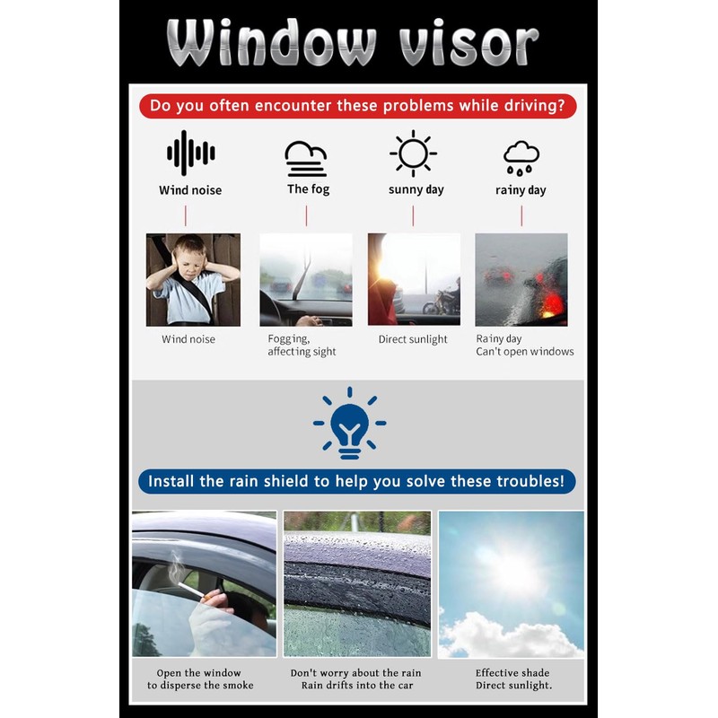 BriYorWay Vent Shades Rain Guards for Buick Lacrosse 2010 2011