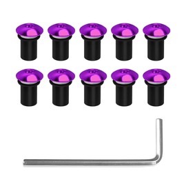 10PCS Motorcycle Windshield Bolts Screws Kit, Aluminum Alloy Motorbike Windscreen Body Mounting Bolts Nuts, Compatible with Motorcycle Cowls Well Nuts Fairing Fasteners Screw (Purple)