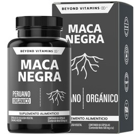 Maca Negra  1000 mg de Maca Negra Peruana Orgnica por porcin  Sin Azcar - Suplemento Alimenticio Vegano - Ingredientes NON GMO (60 Cpsulas)           