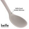 Beille 1pc Beech Wood and Silicone Cooking Spoon Kitchen Utensils