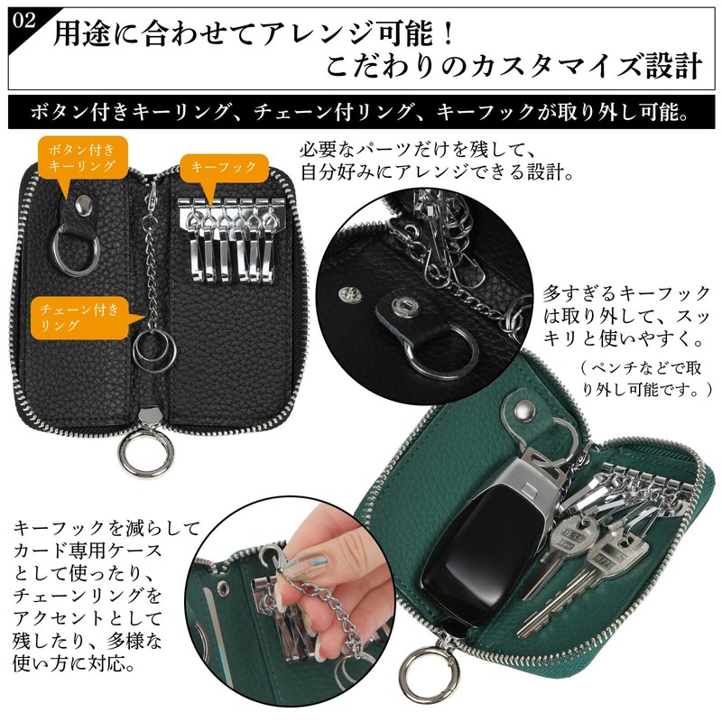 Negs-S Women's Men's Smart Key Case, Card Key Case, Compatible
