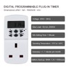 EXTRASTAR Electronic Digital Plug-in Timer, [2 Pack] Programmable Timer Socket