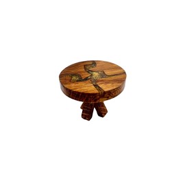 Melody Jane Dolls House River Table Solid Oak Round Epoxy Resin 1:24 Dining Room Furniture